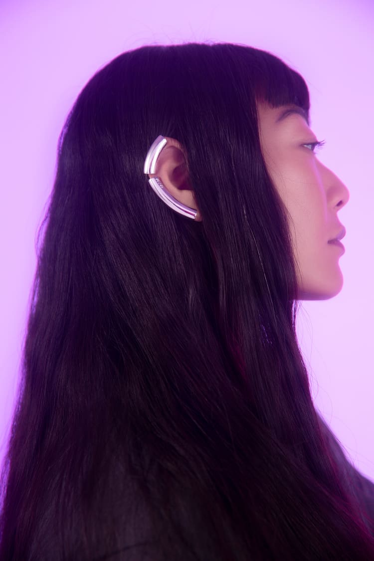 Pendiente trepador de plata para toda la oreja