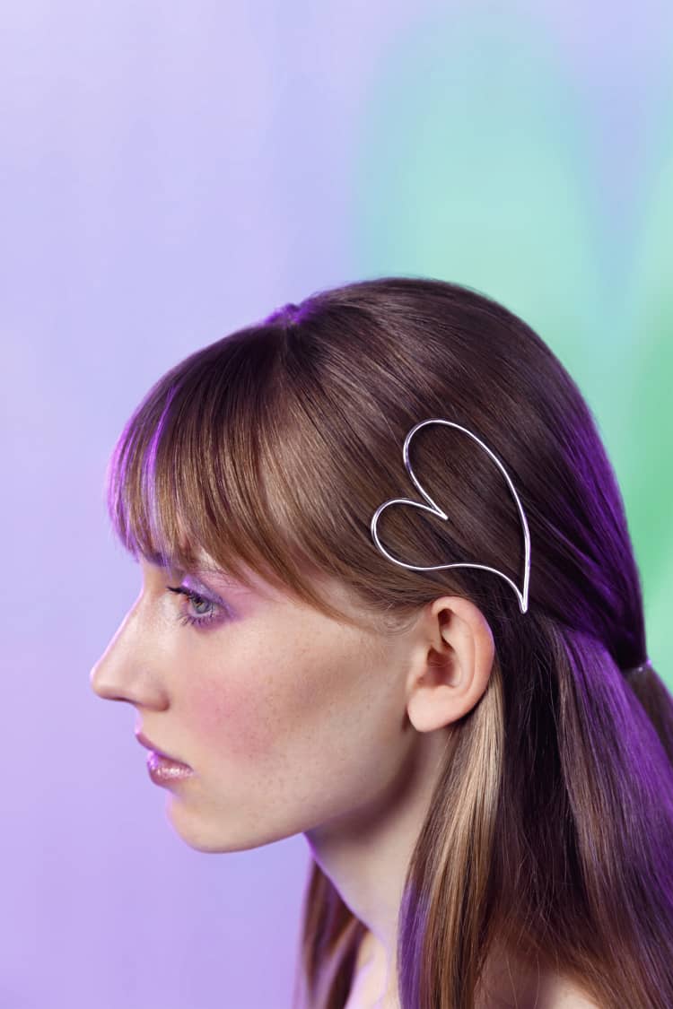 Pasador de pelo Corazón de Amor de Plata