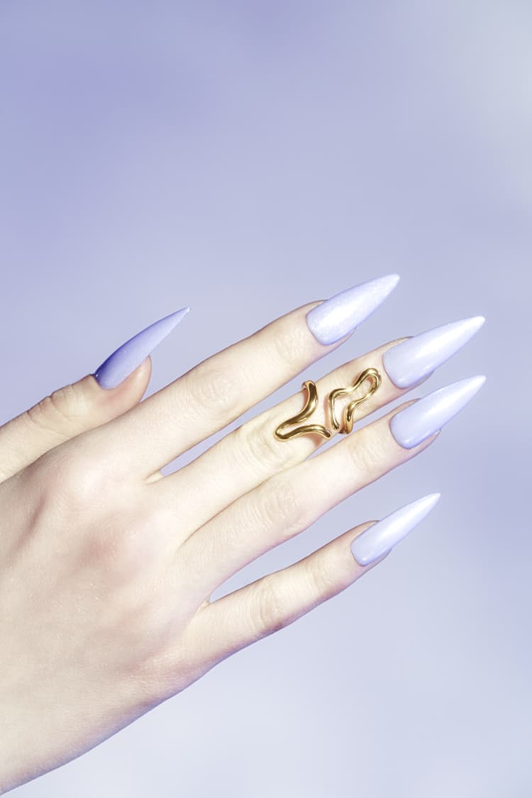 Anillo midi de oro líquido