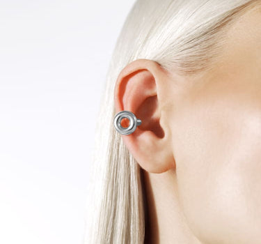 Ear cuff de plata en forma de donut