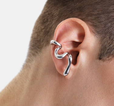 earcuff orgánico infinito de plata