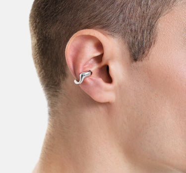 earcuff orgánico tipo capucha de plata