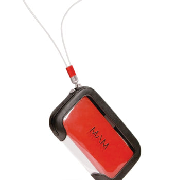 Bolso transparente con monedero rojo