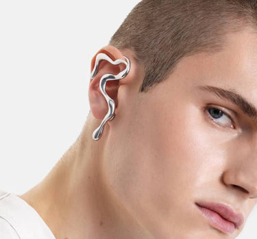 earcuff ondulado de plata