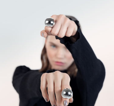 Anillo cúpula de plata