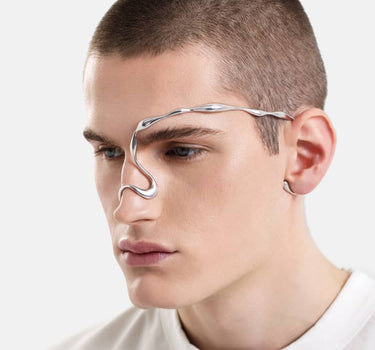 joya facial de forma orgánica de plata