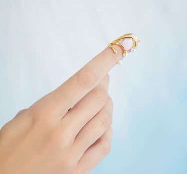 Anillo de uña con mini perlas