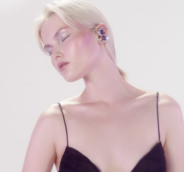 Ear cuff de plata con amatista