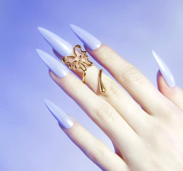 Anillo midi para uña con mariposa dorada