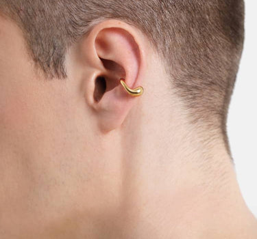 earcuff abombado tipo capucha de oro