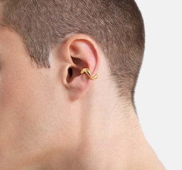 earcuff orgánico tipo capucha de oro