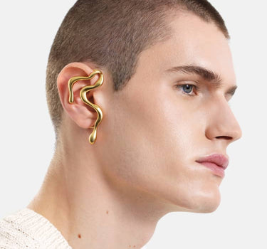 earcuff ondulado de oro