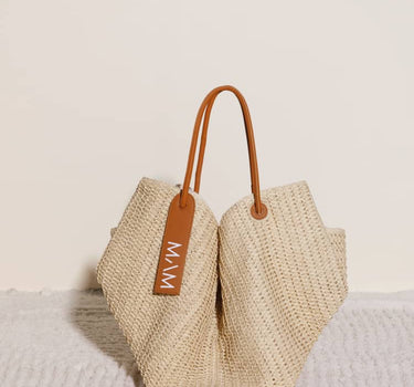 Bolso ecológico de rafia con cuero