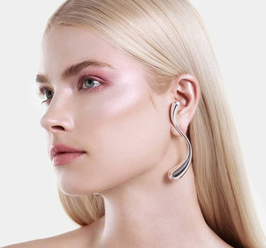 Pendientes Drop en Forma de S Grandes - Plata