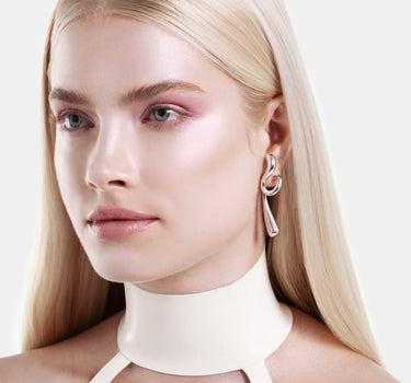 Pendientes Drop Retorcidos Grandes - Plata