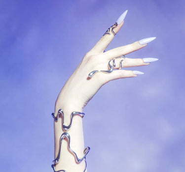 Anillo midi líquido de plata
