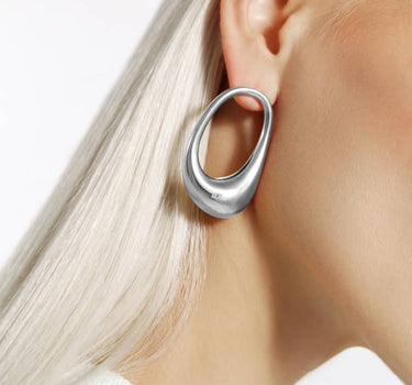 Pendientes de aro grandes de plata