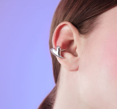 Ear cuff de corazón de plata