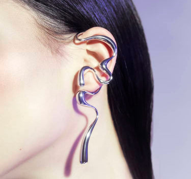 Ear cuff líquido de plata grande