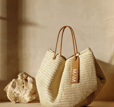 Bolso de mano de rafia