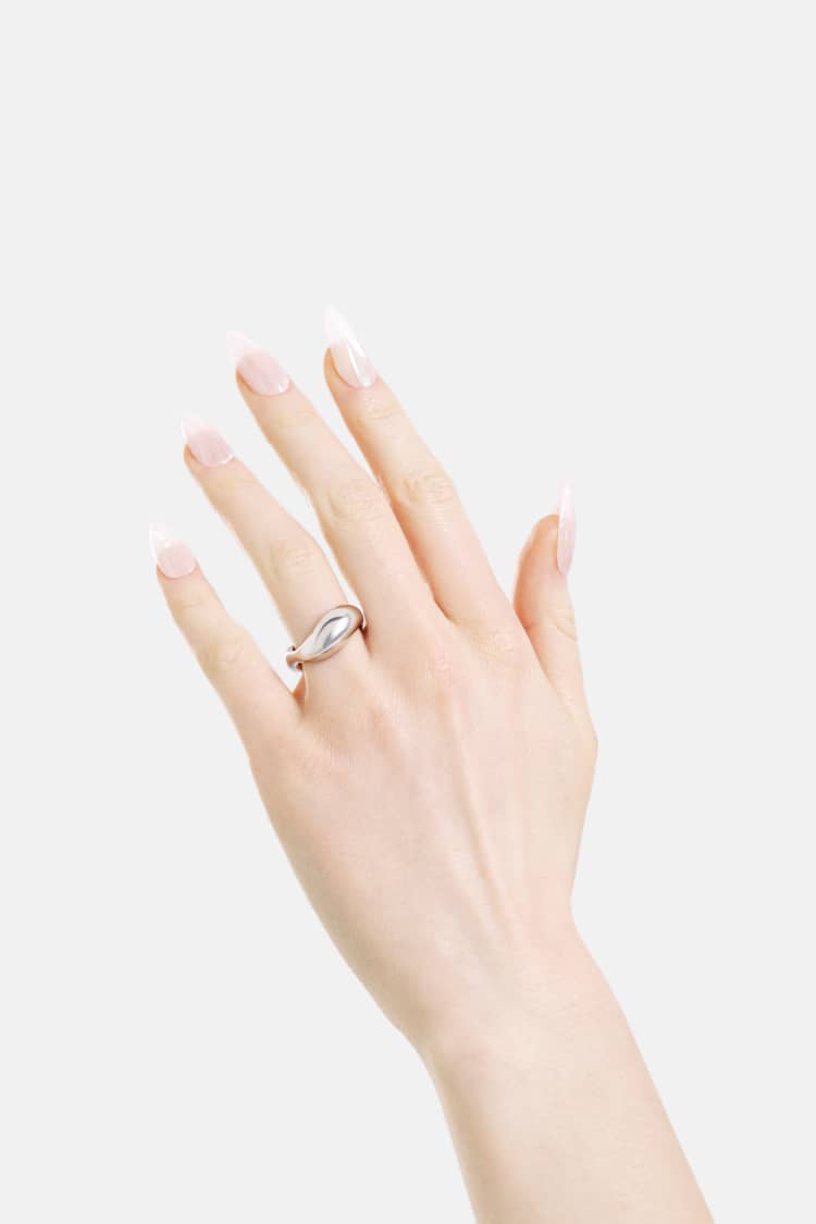anillo abombado de plata