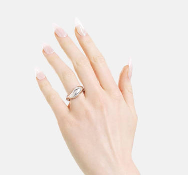 anillo abombado de plata