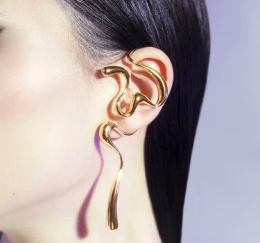 Ear cuff grande de oro líquido