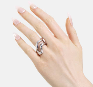 anillo de forma libre de plata
