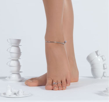 Tobillera de plata y perla