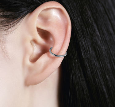 Ear cuff de media luna en plata