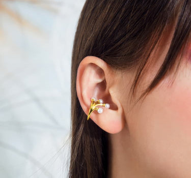 Ear cuff de mini perlas