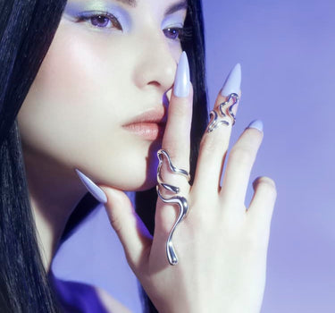 Set de anillos de plata Liquid