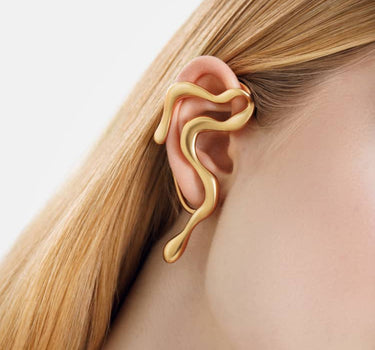 earcuff ondulado de oro