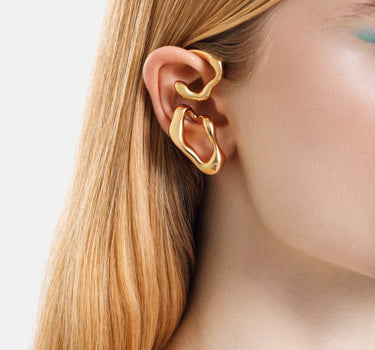 earcuff orgánico envolvente de oro