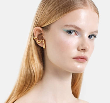 earcuff orgánico infinito de oro