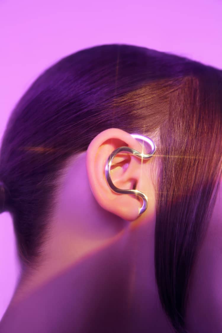 Ear cuff de serpiente de plata