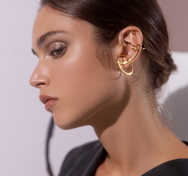 Pack de pendientes ear cuff en oro