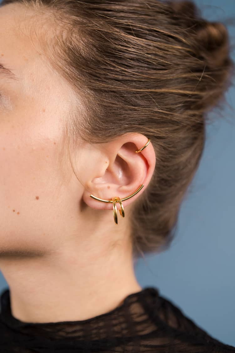 Juego de ear cuffs en oro
