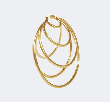 Ear cuff de aro de oro con múltiples espirales