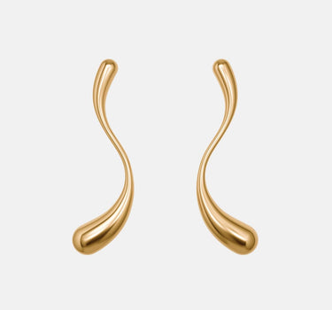 Pendientes Drop en Forma de S Grandes - Oro