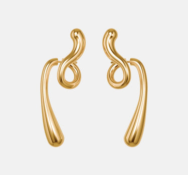 Pendientes Drop Retorcidos Grandes - Oro