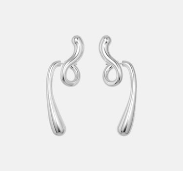 Pendientes Drop Retorcidos Grandes - Plata
