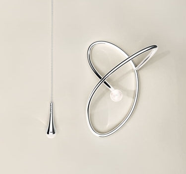 Ear cuff de plata con perla y cadena