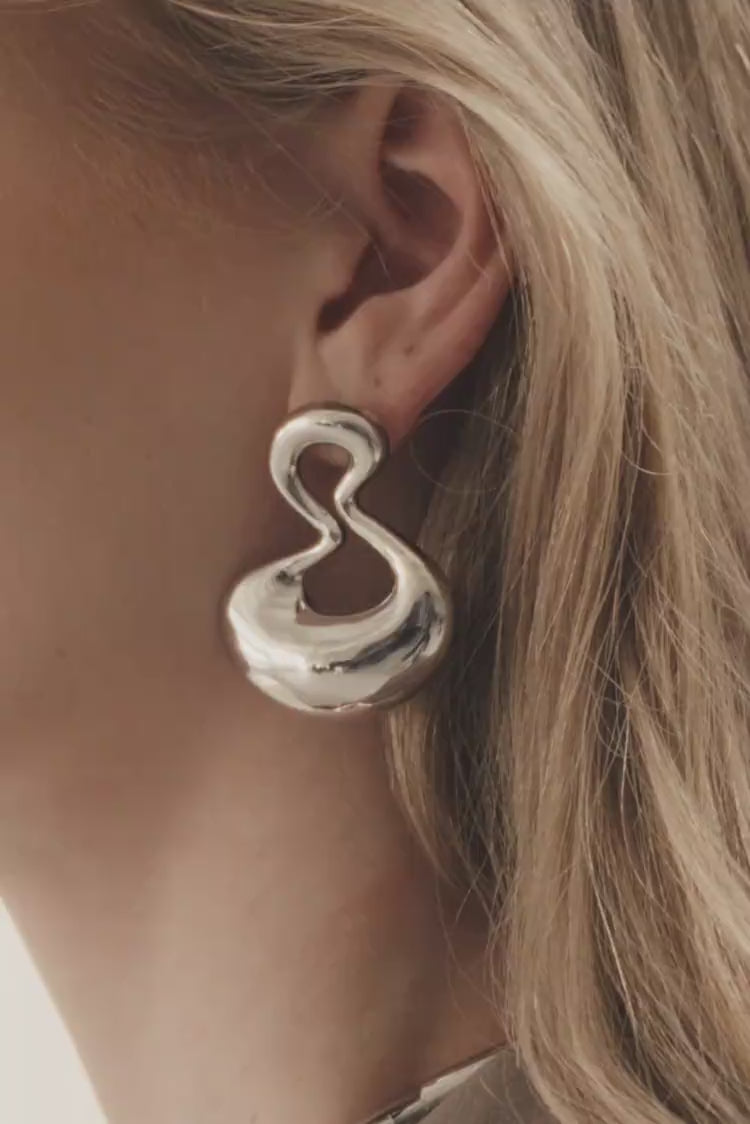 Pendientes colgantes Liquid en plata