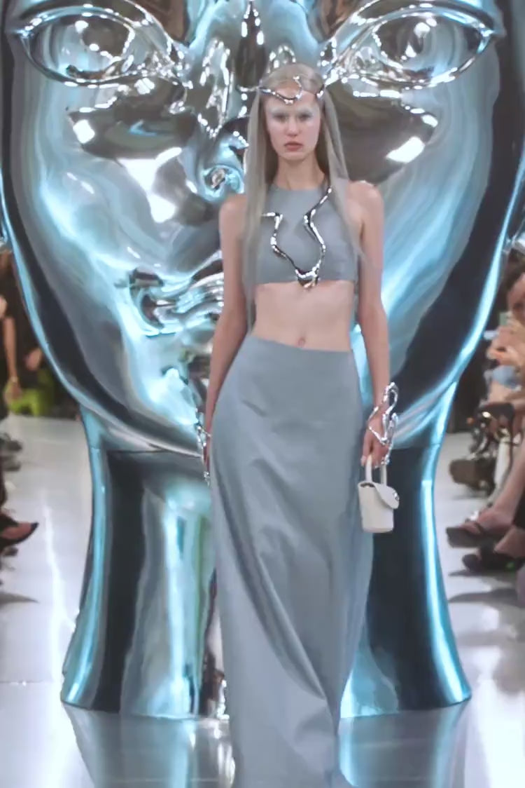 Falda Larga de Algodón - Gris
