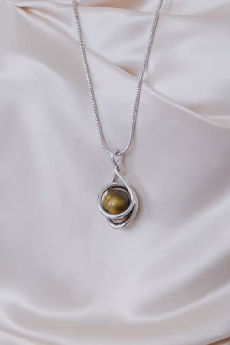 Colgante mediano con piedra intercambiable en plata