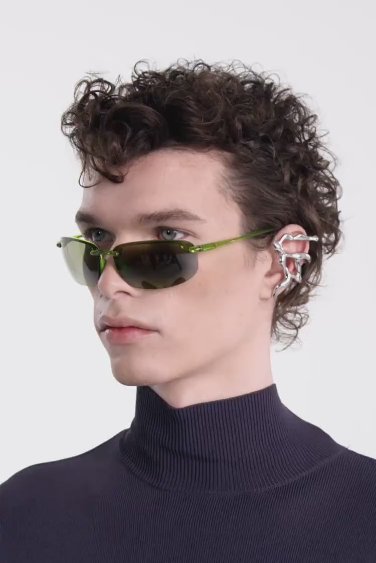 Earcuff Líquido de Plata para Toda la Oreja para Hombre