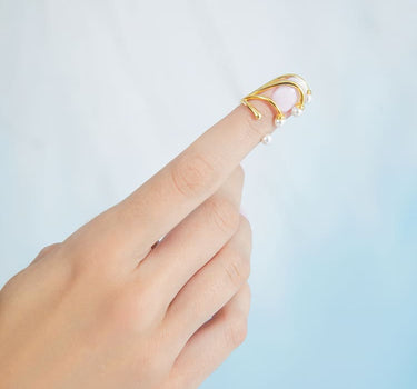 anillo de uñas de bodas de perlas