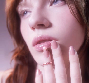 Anillo de uñas con perla de oro rosa